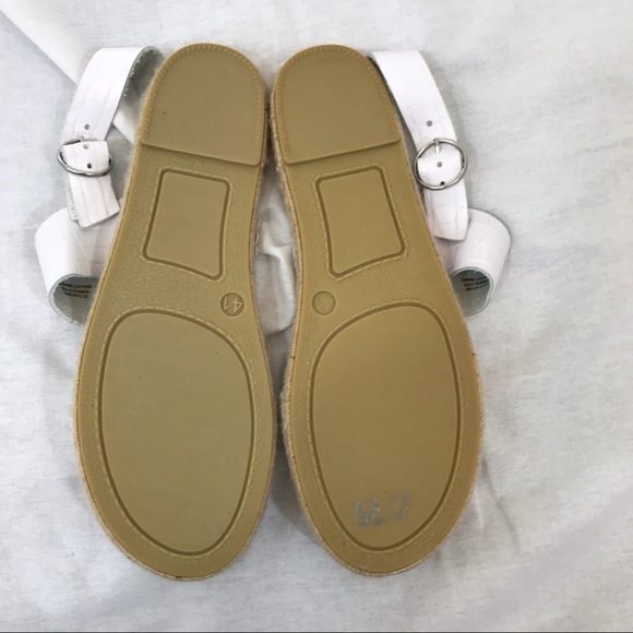 NWOT Dalsom white leather sandals espadrille 10 - Picture 4 of 11